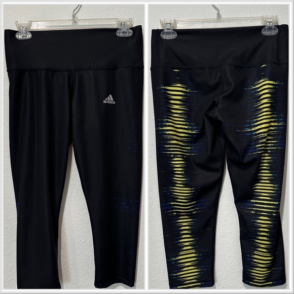 adidas Pants - Adidas Tech Fit Medium Compression Climalite Capri Leggings Gray Green
